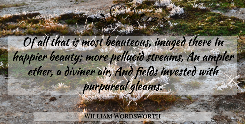 William Wordsworth Quote About Beauty, Air, Gleam: Of All That Is Most...