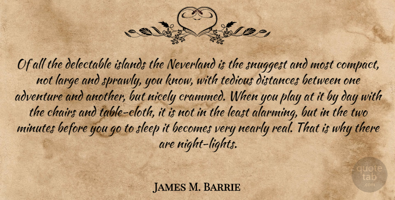 James M. Barrie Quote About Real, Distance, Adventure: Of All The Delectable Islands...