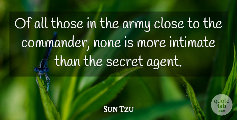 Sun Tzu Quote About Army, Secret, Agents: Of All Those In The...