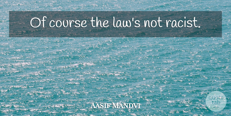 Aasif Mandvi Quote About Law, Racist, Courses: Of Course The Laws Not...