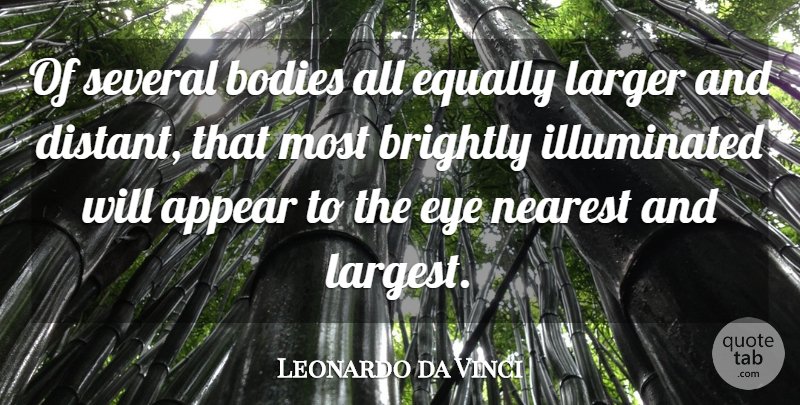 Leonardo da Vinci Quote About Nature, Travel, Eye: Of Several Bodies All Equally...