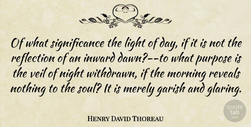 Henry David Thoreau Quote About Inspirational, Morning, Reflection: Of What Significance The Light...