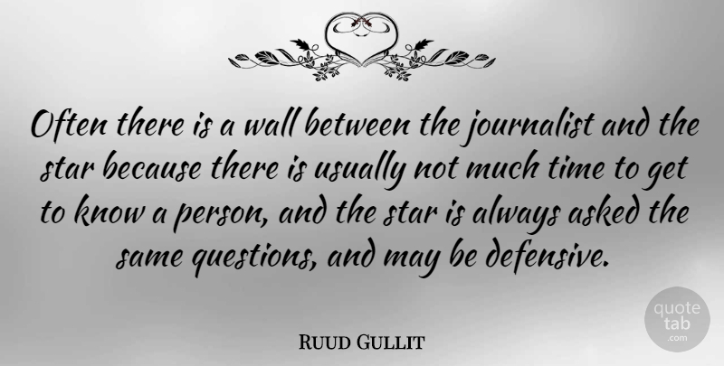 Ruud Gullit Quote About Stars, Wall, May: Often There Is A Wall...