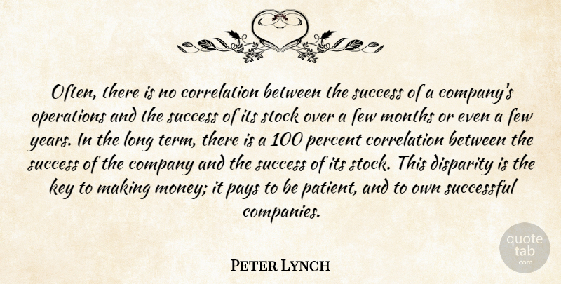 Peter Lynch Quote About Successful, Years, Keys: Often There Is No Correlation...