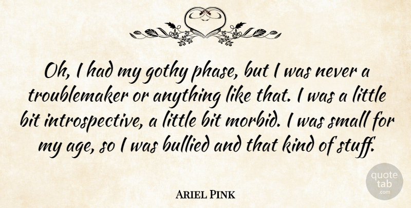 Ariel Pink Quote About Age, Bit: Oh I Had My Gothy...