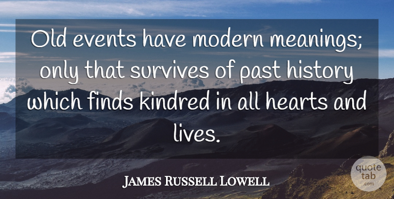 James Russell Lowell Quote About Heart, Past, History: Old Events Have Modern Meanings...