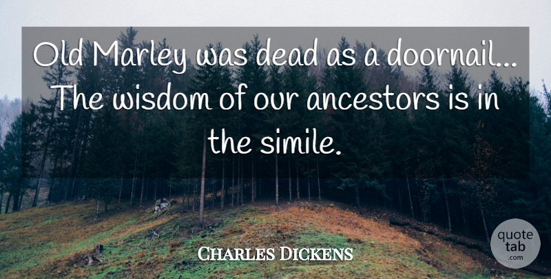 Charles Dickens Quote About Book, Language, Marley: Old Marley Was Dead As...