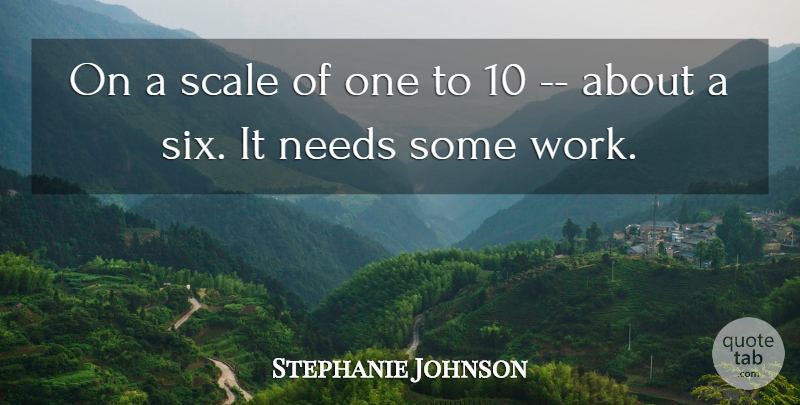 Stephanie Johnson Quote About Needs, Scale: On A Scale Of One...