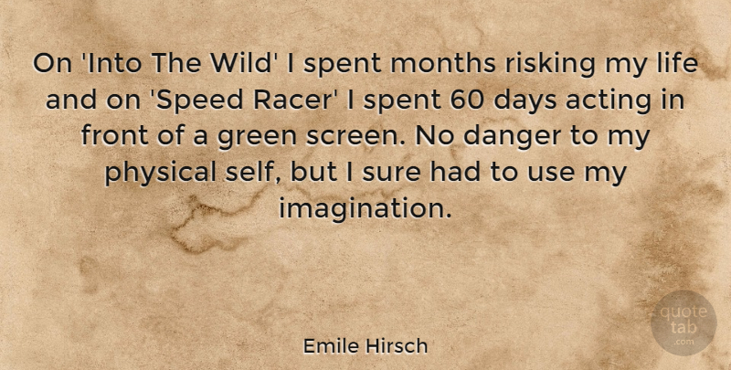 Emile Hirsch Quote About Self, Imagination, Acting: On Into The Wild I...