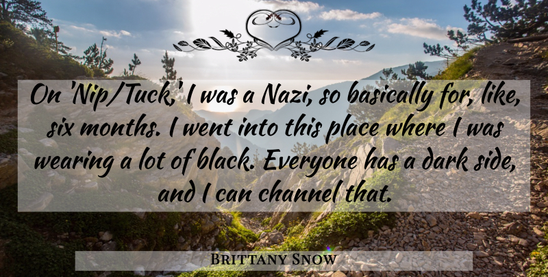 Brittany Snow Quote About Basically, Channel, Six, Wearing: On Nip Tuck I Was...
