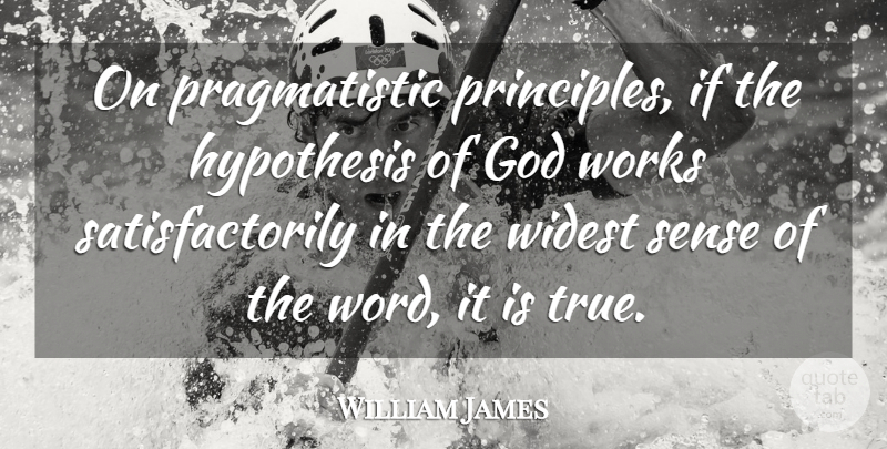 William James Quote About God, Principles, Theism: On Pragmatistic Principles If The...