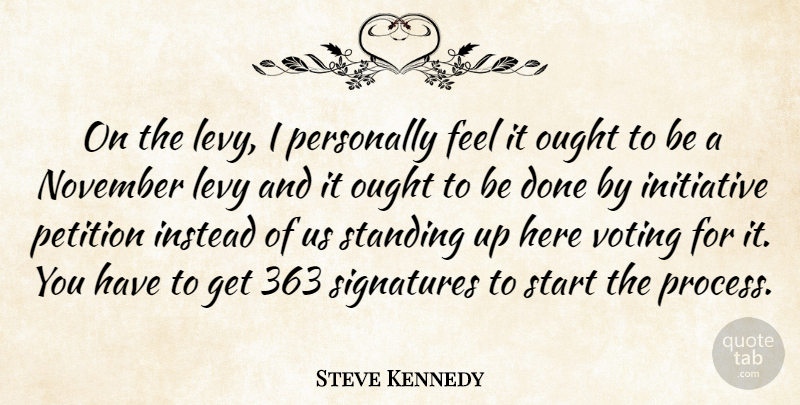 Steve Kennedy Quote About Initiative, Instead, November, Ought, Personally: On The Levy I Personally...