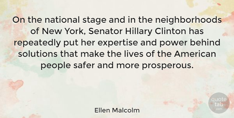 Ellen Malcolm Quote About New York, People, Clinton: On The National Stage And...