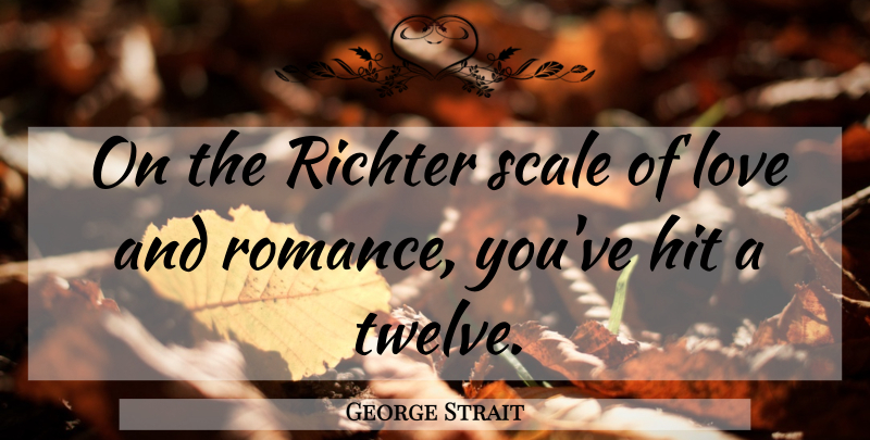 George Strait Quote About Romance, Twelve, Scales: On The Richter Scale Of...
