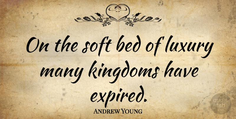 Andrew Young Quote About Luxury, Bed, Kingdoms: On The Soft Bed Of...