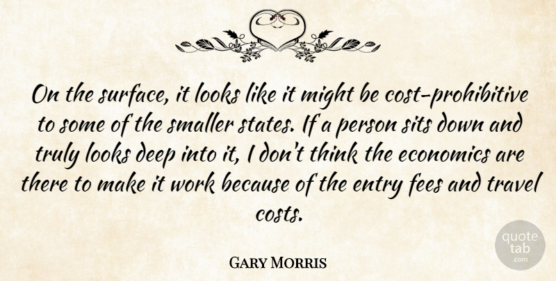 Gary Morris Quote About Deep, Economics, Entry, Looks, Might: On The Surface It Looks...