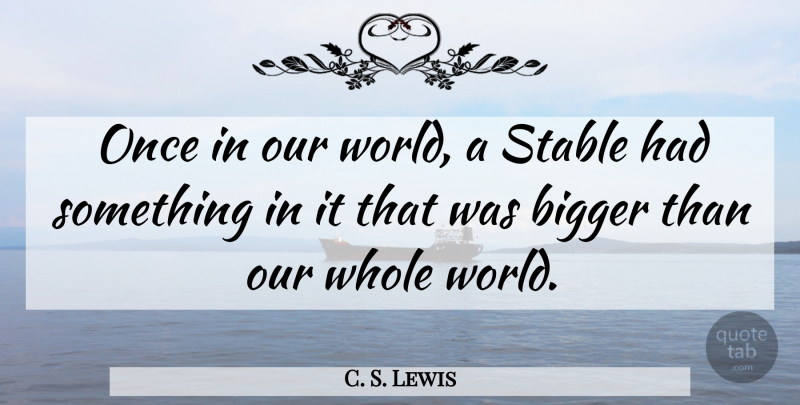 C. S. Lewis Quote About Inspirational, Our World, Bigger: Once In Our World A...