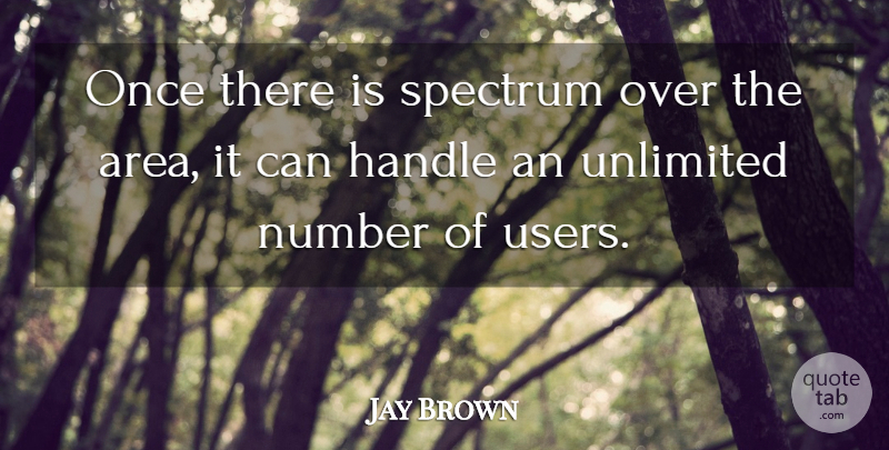 Jay Brown Quote About Handle, Number, Spectrum, Unlimited: Once There Is Spectrum Over...