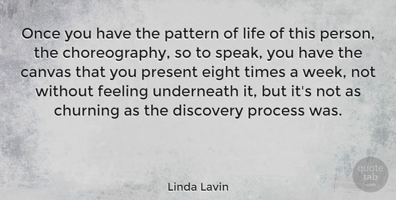 Linda Lavin Quote About Canvas, Discovery, Eight, Feeling, Life: Once You Have The Pattern...