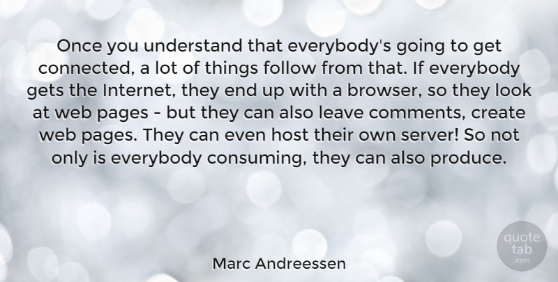 Marc Andreessen Quote About Looks, Pages, Host: Once You Understand That Everybodys...