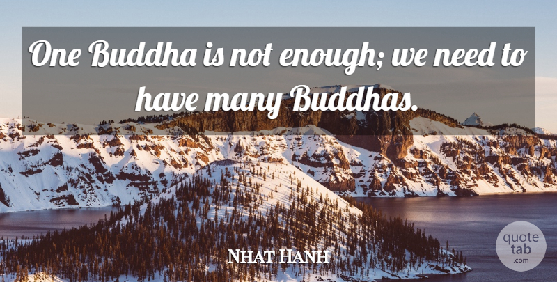 Nhat Hanh Quote About Needs, Enough: One Buddha Is Not Enough...