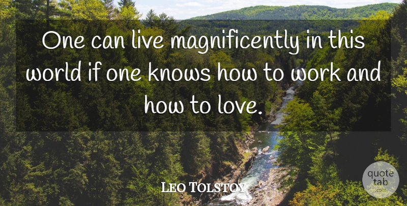 Leo Tolstoy Quote About Love, Life, World: One Can Live Magnificently In...