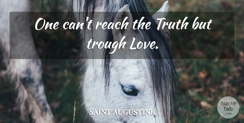 Saint Augustine Quote About Trough: One Cant Reach The Truth...