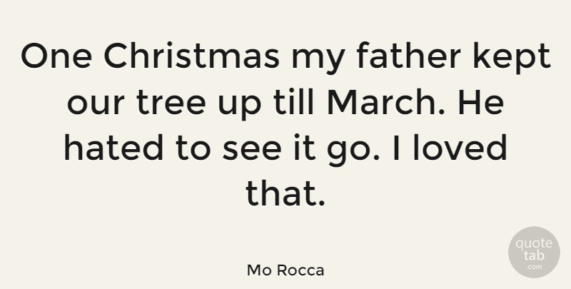 Mo Rocca Quote About Father, Tree, March: One Christmas My Father Kept...
