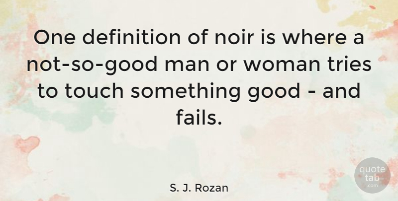 S. J. Rozan Quote About Definition, Good, Noir, Tries: One Definition Of Noir Is...