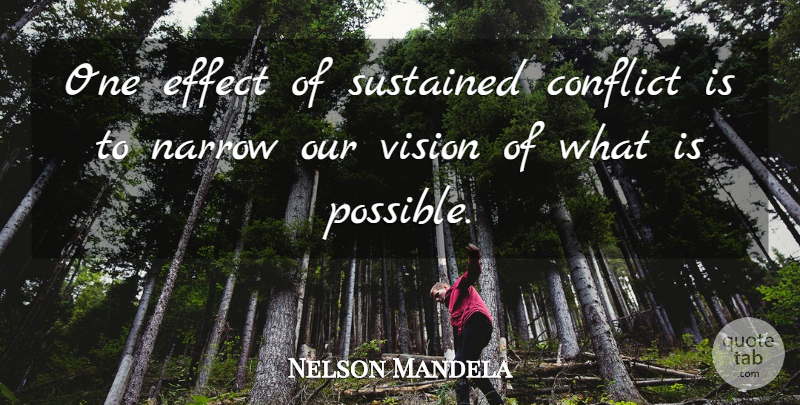 Nelson Mandela Quote About Peace, Vision, Conflict: One Effect Of Sustained Conflict...