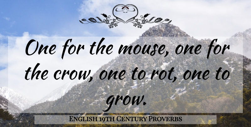 English 19th Century Proverbs Quote About Proverbs: One For The Mouse One...