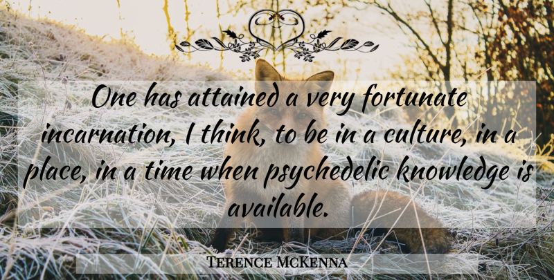 Terence McKenna Quote About Thinking, Culture, Psychedelic: One Has Attained A Very...