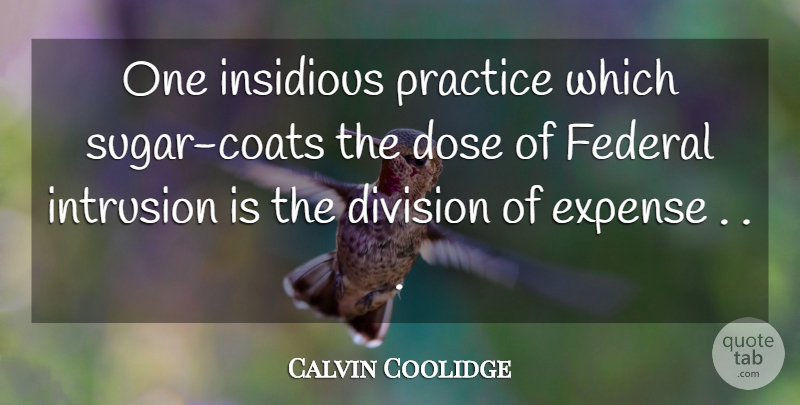Calvin Coolidge Quote About Practice, Government, Coats: One Insidious Practice Which Sugar...