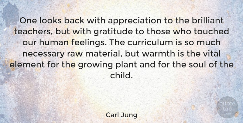 Carl Jung Quote About Education, Gratitude, Appreciation: One Looks Back With Appreciation...