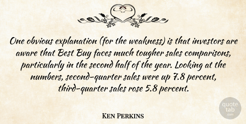 Ken Perkins Quote About Aware, Best, Buy, Faces, Half: One Obvious Explanation For The...