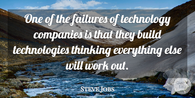 Steve Jobs Quote About Thinking, Technology, Work Out: One Of The Failures Of...