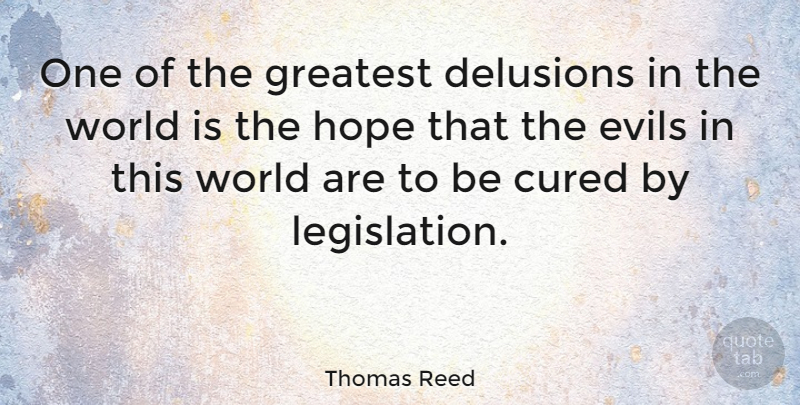 Thomas Reed Quote About Libertarian Party, Evil, Liberty: One Of The Greatest Delusions...