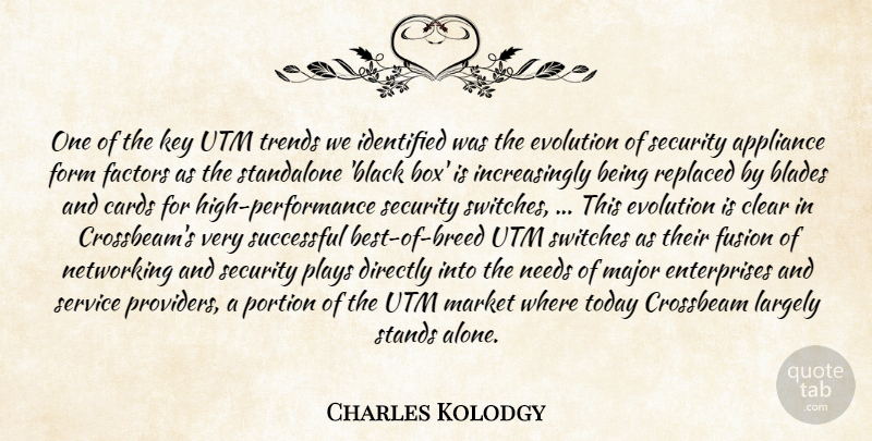 Charles Kolodgy Quote About Appliance, Blades, Cards, Clear, Directly: One Of The Key Utm...