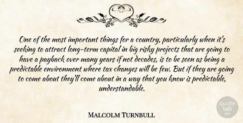 Malcolm Turnbull Quote About Country, Years, Long: One Of The Most Important...