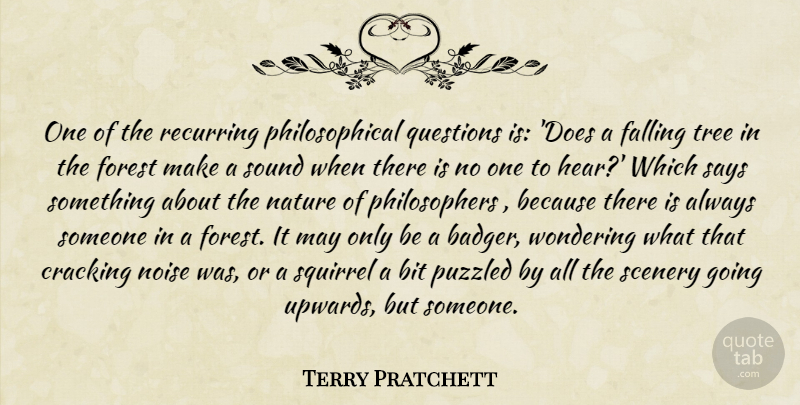 Terry Pratchett Quote About Fall, Philosophical, Squirrels: One Of The Recurring Philosophical...