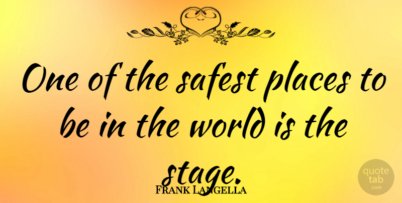 Frank Langella Quote About World, Stage: One Of The Safest Places...