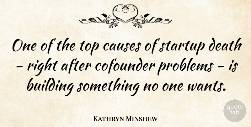 Kathryn Minshew Quote About Want, Building Something, Causes: One Of The Top Causes...
