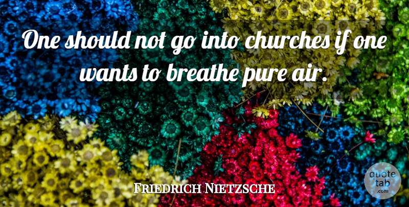 Friedrich Nietzsche Quote About Air, Doubt, Atheism: One Should Not Go Into...