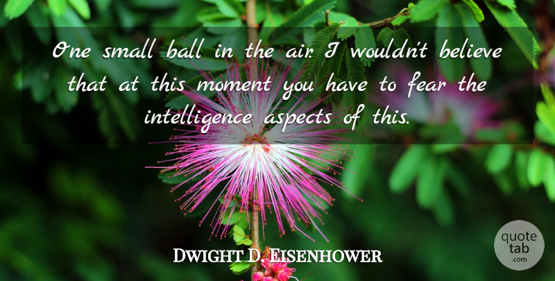 Dwight D. Eisenhower Quote About Believe, Moon, Air: One Small Ball In The...