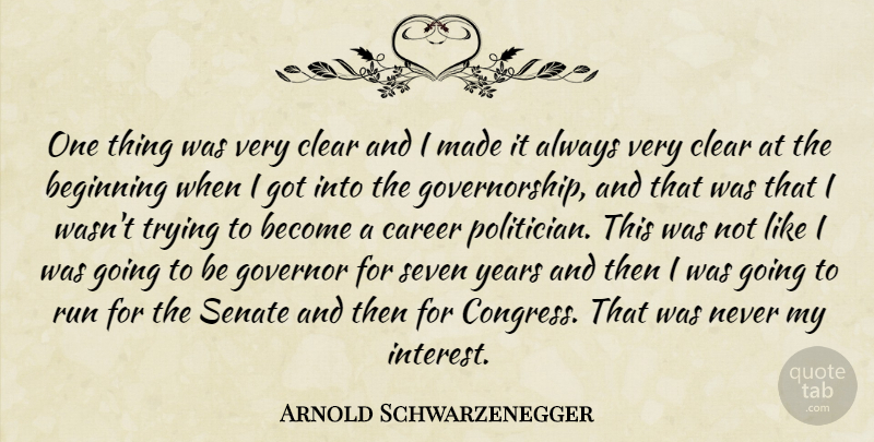 Arnold Schwarzenegger Quote About Running, Years, Careers: One Thing Was Very Clear...