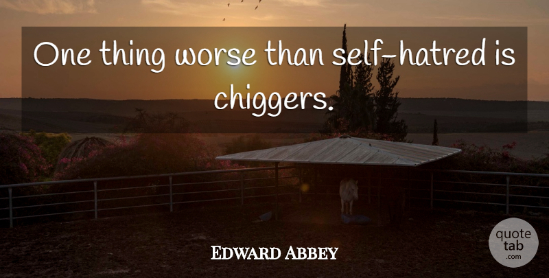 Edward Abbey Quote About Self, Hatred, Self Hatred: One Thing Worse Than Self...