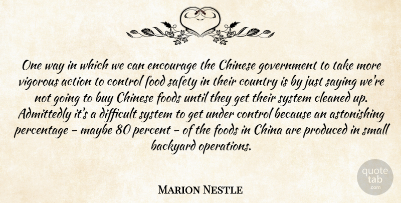Marion Nestle Quote About Country, Government, Safety: One Way In Which We...