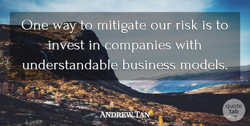 Andrew Tan Quote About Business, Companies, Mitigate: One Way To Mitigate Our...