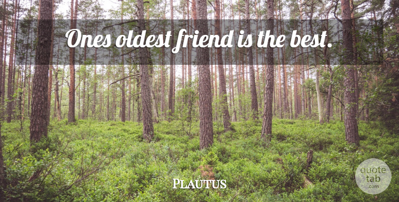 Plautus Quote About Friends, Oldest Friends: Ones Oldest Friend Is The...
