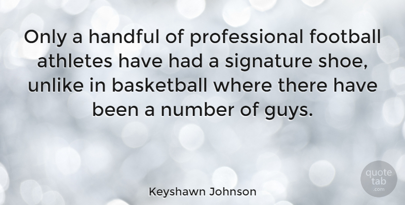 Keyshawn Johnson Quote About Athletes, Handful, Number, Signature, Unlike: Only A Handful Of Professional...